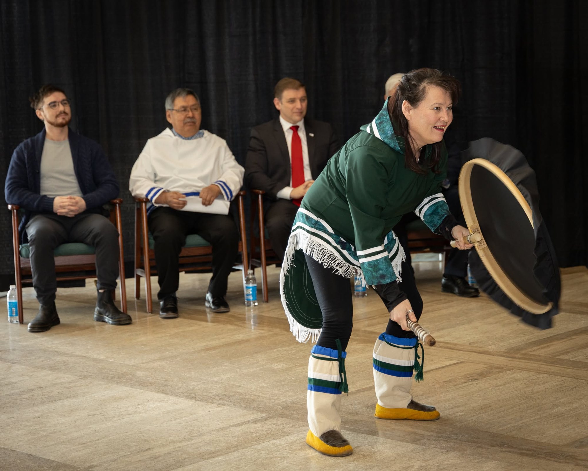 Drum dance at the unveiling ceremony.
