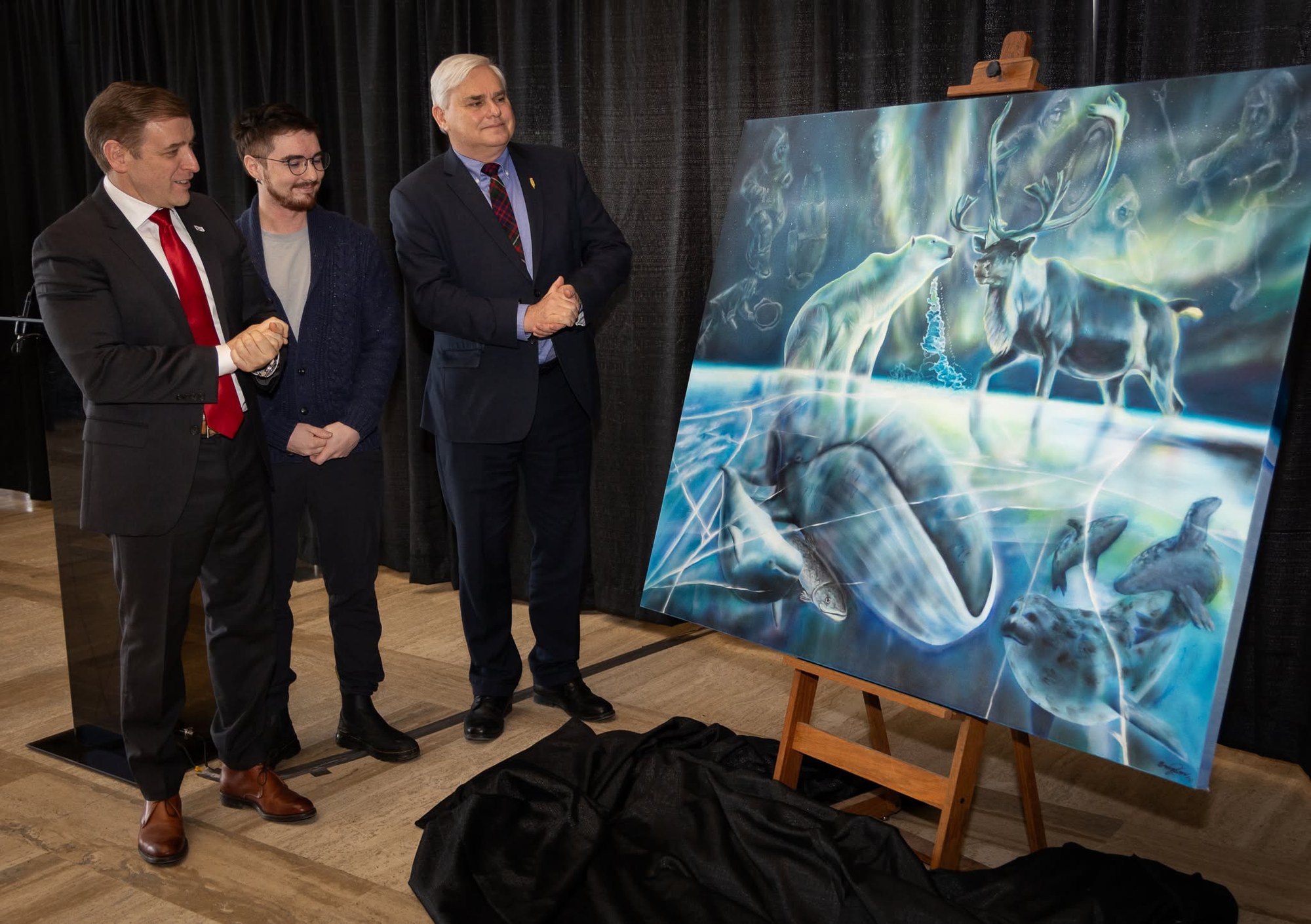 With Premier Andrew Furey at the unveiling.
