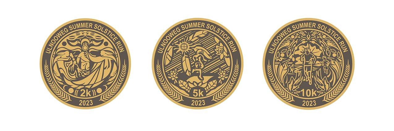 The three designs as struck — 2k, 5k, and 10k.